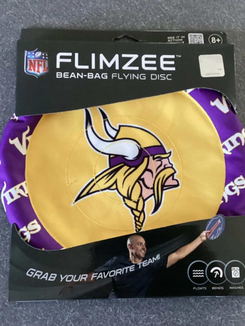 Bean Bag Flying Disc NFL Flimzee Minnesota Vikings